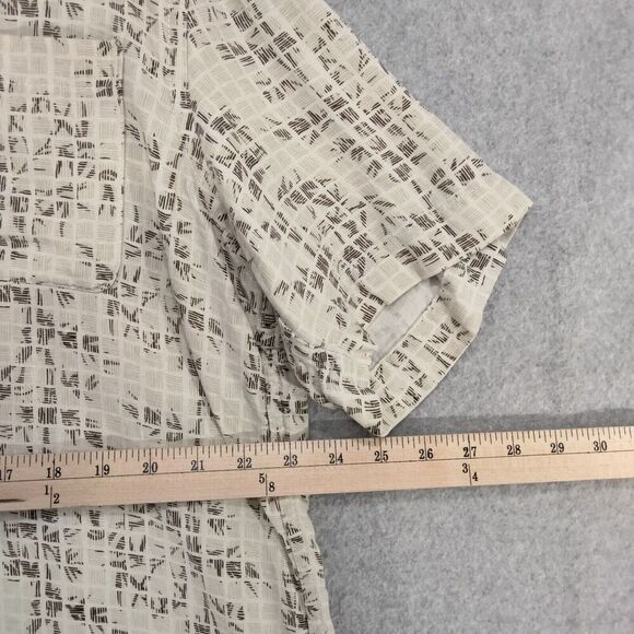 Tasso Elba Island Button Down Shirt Mens Size XL Short Sleeve Silk Linen Blend - Picture 5 of 10